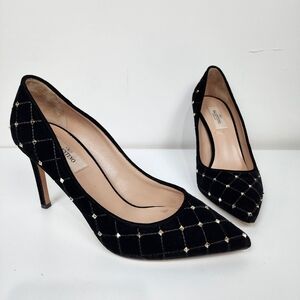 Valentino Garavani rock stud heels, velvet black, size 38